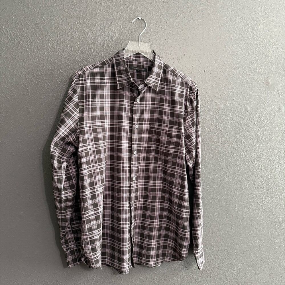 John Varvatos USA Plaid Button Down Shirt Size M